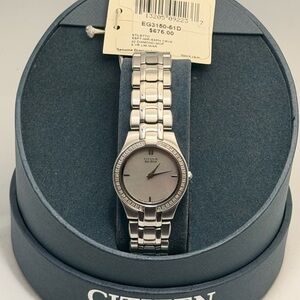 CITIZENS - NEW WOMENS “STILETTO” 42 DIAMIND W/ MOTHER OF PEARL DIAL EG3150-41D